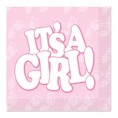 It's A Girl! Beverage Napkins (Pack of 12)