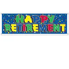 Happy Retirement Sign Banner (Pack of 12)