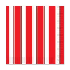 Red & White Stripes Beverage Napkins (Pack of 12)
