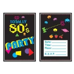 80's Invitations (Pack of 12)