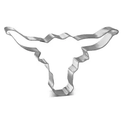 Longhorn Cookie Cutter 6 in, CookieCutter.com, Tin Plated Steel, Handmade in the USA