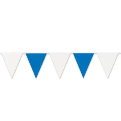 Blue & White Pennant Banner, (Pack Of 12)