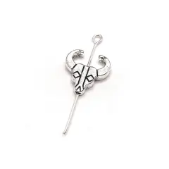 4, 20 or 50 Pieces: Southwestern Cattle Skull Spacer Charm Beads - Double Sided