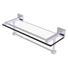 Montero Collection 16 Inch Gallery Glass Shelf With Towel Bar - Mt-1-16Tb-Gal-Sch