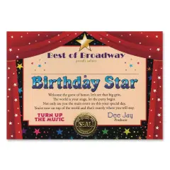 Birthday Star Certificate (Pack of 6)