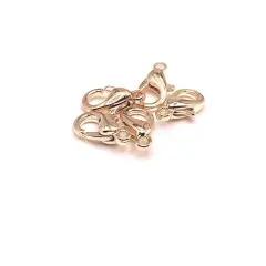 100 or 500 Pieces: 6 x 10 mm Light Rose Gold Plated Lobster Claw Clasps