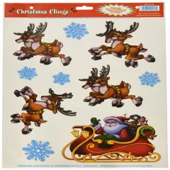Santa & Sleigh Clings (Pack of 12)