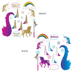 Unicorn Glittered Photo Fun Signs, (Pack Of 12)