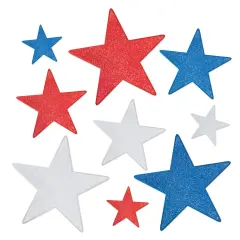 Glittered Foil Star Cutouts, (Pack of 12)