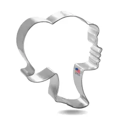 Doll Head Cookie Cutter 4.25 in, CookieCutter.com, Tin Plated Steel, Handmade in the USA