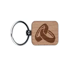 Wedding Ring Bands Rings Engraved Wood Rectangle Keychain Tag Charm