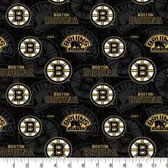 Sykel Enterprises NHL Team Cotton Fabric-Boston Bruins Tone on Tone Cotton Quilting Fabric