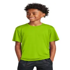Sport-Tek&reg; Youth Crewneck PosiCharge Competitor Short Sleeve Tee Lime shock