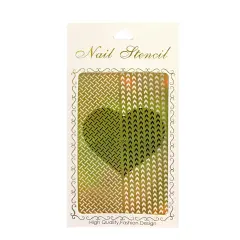 Wrapables Gold Nail Art Guide Large Nail Stencil Sheet - Weave and Arrow