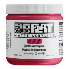 Golden SoFlat Matte Acrylic Paint - Quinacridone Magenta, 473 ml, Jar
