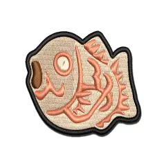 Taiyaki Japanese Fish Snack Multi-Color Embroidered Iron-On or Hook & Loop Patch Applique