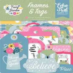 Echo Park Cardstock Ephemera-Frames & Tags, Fairy Garden