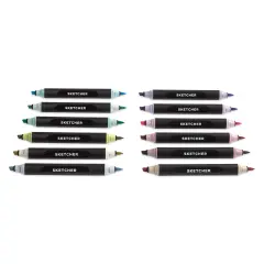 Molotow Sketcher Twin Graphic Markers - Pastel Kit, Set of 12