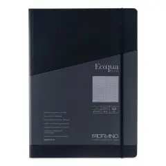 Fabriano Ecoqua Plus Hidden Spiral-Bound Notebook - Black, 11-7/10" x 8-1/4", Dot Grid