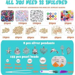 6800 Clay Beads Bracelet Making Kit 24 Colors Spacer Flat Beads for kids Jewelry
