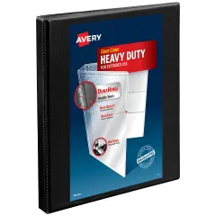 Avery Nonstick Heavy-Duty View 3 Ring Binder, 0.5" Slant Rings, 1 Black Binder (05233)