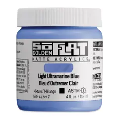 Golden SoFlat Matte Acrylic Paint - Light Ultramarine Blue, 118 ml, Jar