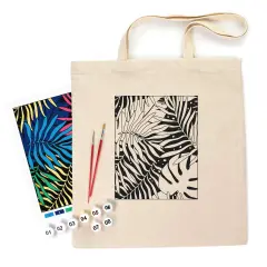 ROSATalent: Eco-Friendly Cotton Ecobag Coloring Kit &ndash; Bright Leaves (220 GSM, 38x42 cm)