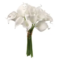 14 Inch Real Touch Artificial White Calla Lily - 12-Pack, Faux Flowers, Elegant Decor - Perfect for Weddings, Receptions - Timeless Elegance, Floral Home by Artificial Flowers