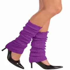 Retro 80s Costume Neon Purple Adult Flashdance Legwarmers