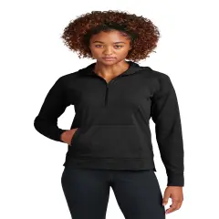 Sport-Tek&reg; Ladies Stretch 1/2-Zip Hoodie Black