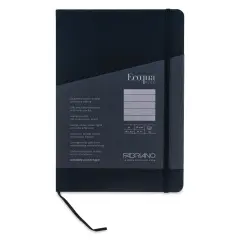 Fabriano EcoQua Plus Stitch-Bound Notebook - Black, 5-4/5" x 8-1/4", Lined