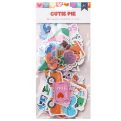 American Crafts Cutie Pie Ephemera Die-Cuts 75/Pkg-Icons - Iridescent Foil