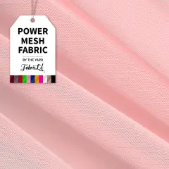 FabricLA Power Mesh Fabric Nylon Spandex - 60" Inches (150 cm) Wide - Use Mesh Fabric for Sewing, Sports Wear, Ballet, Workout Tights, Garments - Mesh Fabric by The Yard - Dusty Pink, 5 Continuous Yards