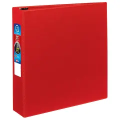 Avery Heavy-Duty Binder, 2" One-Touch Rings, 540-Sheet Capacity, DuraHinge, Red (79582)