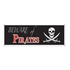 Beware Of Pirates Sign Banner (Pack of 12)