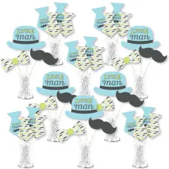 Big Dot of Happiness Dashing Little Man Mustache Party - Baby Shower or Birthday Party Centerpiece Sticks - Showstopper Table Toppers - 35 Pieces