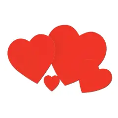 Printed Heart Cutout (Pack of 48)