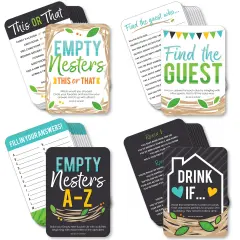 Big Dot of Happiness Empty Nesters - 4 Empty Nest Party Games - 10 Cards Each - Gamerific Bundle