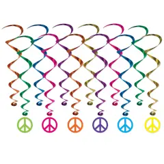 Peace Sign Whirls, (Pack Of 6)