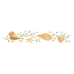 Shells and Leaves Wall Stencil | 2836 by Designer Stencils | Outdoor Stencils | Reusable Art Craft Stencils for Painting on Walls, Canvas, Wood | Reusable Plastic Paint Stencil for Home Makeover | Easy to Use & Clean Art Stencil