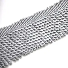Belagio Bullion Fringe Trim, 4" Wide, Softer Collection, 15 Yards, Siver