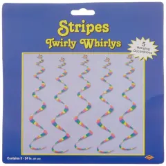 Printed Stripes Twirly Whirlys (Pack of 6)
