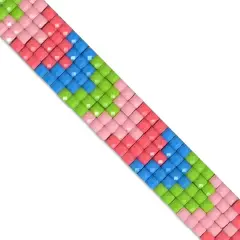 5 yards of Dekota Pixel 1/2" Iron On Trim Pink Multi