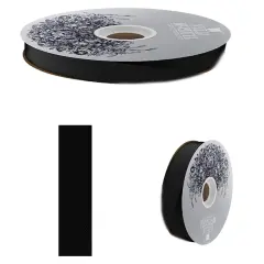 Acetate/Lustre Ribbon 7/8&Prime; &ndash; Homecoming Mum Braiding Ribbon Black