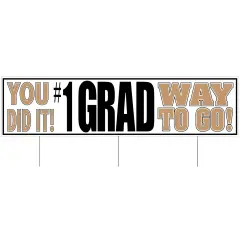 Plastic Jumbo Grad Yard Sign, (Pack Of 6)