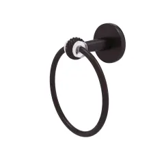 Clearview Collection Towel Ring With Twisted Accents - Antique Bronze