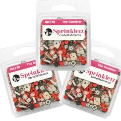 Buttons Galore Sprinkletz DIY Craft Embellishment Polymer Clay Pieces 36 Grams - 3 Packs of The Gambler