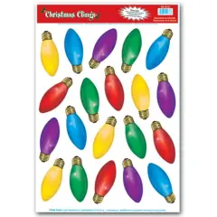 Christmas Light Bulb Clings (Pack Of 12)