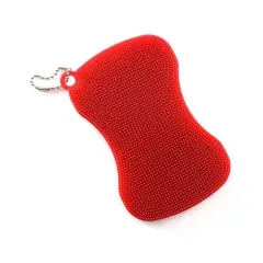 Norpro Silicone Dish Scrubbing Sponge / Vegetable Scrubber Brush - Red