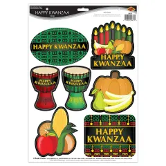 Happy Kwanzaa Clings, (Pack Of 12)